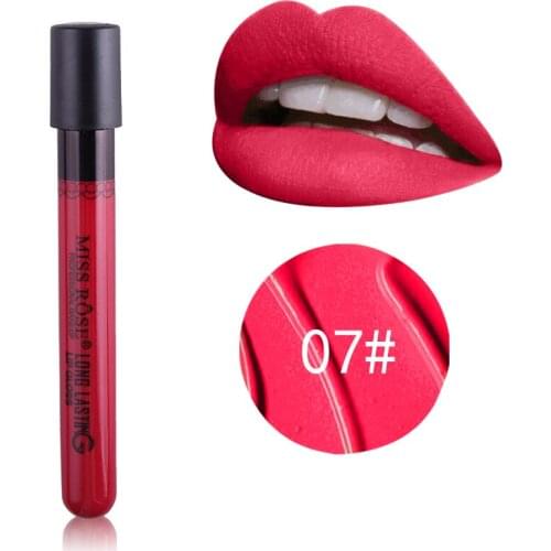 Miss rose vlevet matte lip gloss 8 colors waterproof long lasting sexy red rose cherry liquid lipstick makeup lip stain MS169