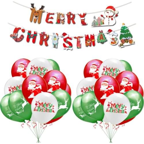 Cute Merry Christmas Tree Banners Deer Snowman Garland Flag Bunting Hanging Decor For Xmas Party New Year Christmas Ornaments