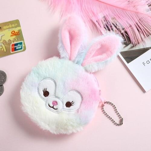Mini Coin Purse Cute Kawaii Cartoon Rabbit Animal Pouch Women Girls Small Wallet Plush Coin Bag Kid Gift Plush Coin Purse