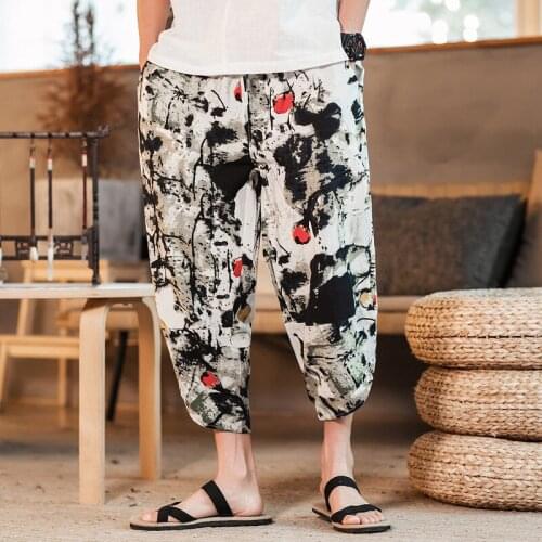 Men Hiphop Causal Baggy Joggers Boho Summer Bohemian Nepal Pants Yoga Trousers Casual Vintage Hombre Radish trousers