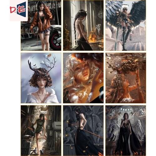 Oil Painting By Numbers Anime China Yusica Drawing Digital Painting Canvas HandPainted DIY Picture By Number Home Wall Art Decor