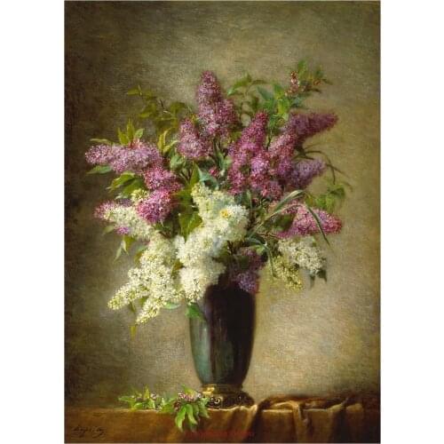 Needlework for Embroidery DIY DMC Color - Counted Cross Stitch Kits 14 ct Oil painting - A Still Life With Lilacs In A Vase