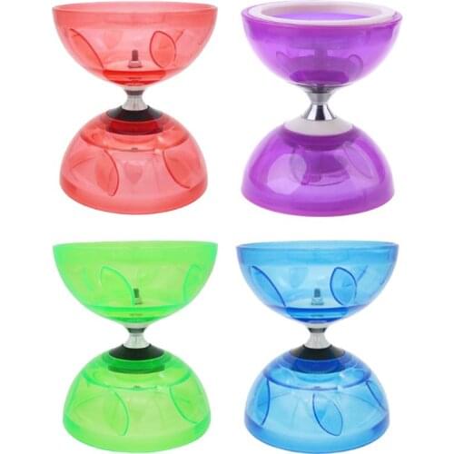 Diabolo Set (4Colours2size)Triple Ball Bearing Clutch Matching Coloured FIBRE Handsticks, Diablo String & Bag