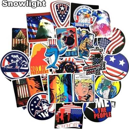 10/30/50/100pcs/lot Graffiti Of America Flag President Of The United States Diy Sticker For Car Motorcycle Boot Notebook Scooter