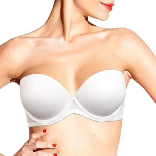 VOGUESECRET New Women Ultra Thick Padded Underwire Push Up Bra White Strapless Halter Convertible Adjusted-straps Sexy Lingerie