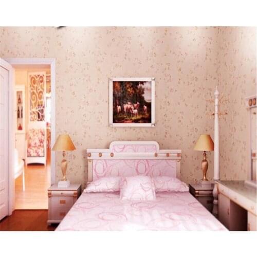Beibehang papel de parede Pastoral environmental nonwovens wall paper warm small floral living room bedroom background wallpaper