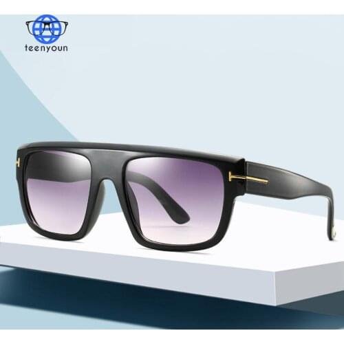 TEENYOUN 2021 Fashion T Letter Decoration Sun Glasses For Men Women Luxury Brand Big Sun Glasses Oculos De Sol Masculino UV400
