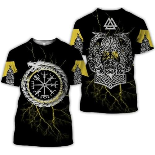 Unisex Clothing 2021 Nordic Streetwear The Hottest Selling 3D Tattoo Print T-Shirts for Summer of 2021 Mens Short Sleeve Tops