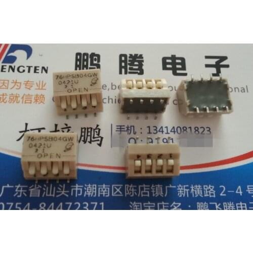Original new 100% dial switch 4-bit 2.54MM side pull 4-bit 76HPSB04GWR