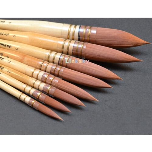 Da Vinci SPIN-SYNTHETICS 488 CosmoTop Spin Paint Brush, Round Synthetic with Lacquered Natural Handle, for watercolor, gouache