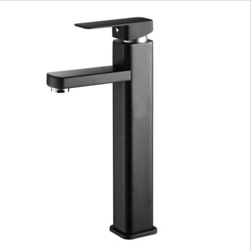 Bathroom Black Paint Square Basin Faucet Single Handle Washbasin Mixer Tap N58A