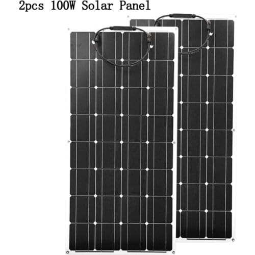 Solar Panel 100w 200w 18V Flexible Panel Solar 32PCS 3.3W Monocrystal Solar Cell 22% Charging Efficiency China Photovoleneration