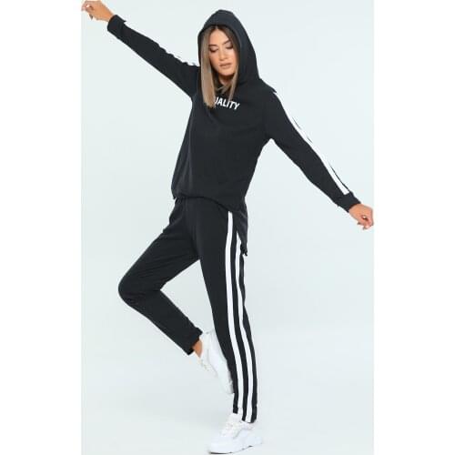 Hooded Striped Tracksuit Set Turkey sports sportswear