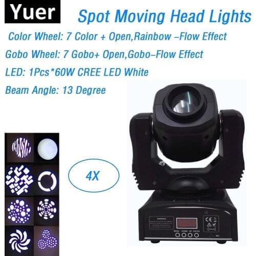 Super Bright 60W CREE LEDS Spot Moving Head Lights 60 Watt LED Moving Head Gobo Lights Perfect For Dj Disco Home Entertainments