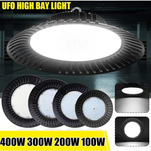Led High Bay Light 100/200/300/400W UFO Warehouse Workshop Garage Industrial Lamp Workshop highbay led Stadium Market 85-265V