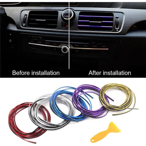 UNIVERSAL 5M CAR DIY Moulding Trim Interior Exterior Dashboard Edge Protection Decoration Strip Line Chrome Styling Accessories