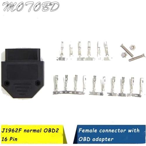 Wholes Universal Car Diagnostic Tool J1962F OBD2 16Pin Female Connector OBDII 16pin Connector Adaptor OBD plug + case + Screw