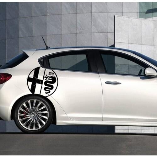 For Alfa Romeo 159 147 Giulietta Stelvio MITO 156 Giulia Sportiva Vinyl Film Decals Car Accessories 2Pcs Car Side Door Stickers