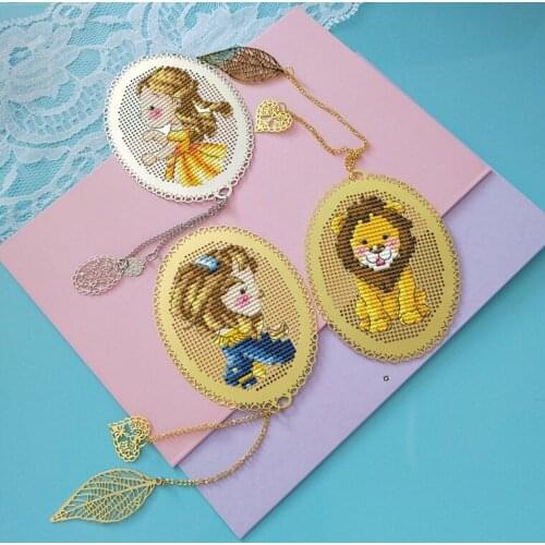 Iron Craft Stich Cross Stitch Bookmark Metal Silver Golden Needlework Embroidery Crafts Counted Cross-Stitching Kit