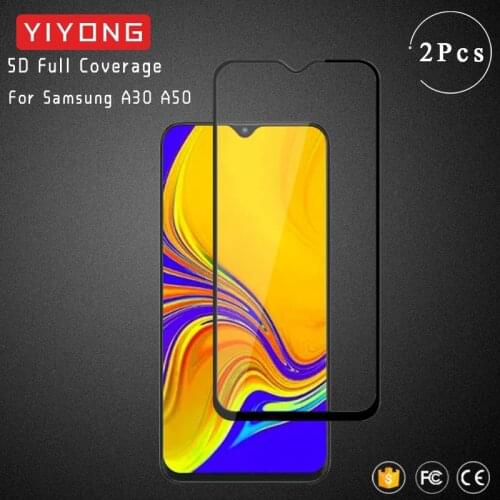 YIYONG 5D Full Cover Glass For Samsung Galaxy A30 A50 A10 A20 E A40 A70 Tempered Glass Screen Protector For Samsung M10 M30 M30S
