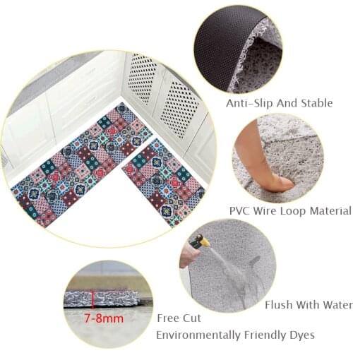 PVC Non-Slip Kitchen Mat Modern Area Rugs Hallway Balcony Carpet Entrance Doormat Home Can Custom New Style Pattern Decoration