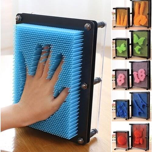 1PC 3D Clone Pin Art Plastic Toy Funny Game Pinart 3D Clone Shape Pin Art Shoumo Colorful Needle Child Get Face Palm Model