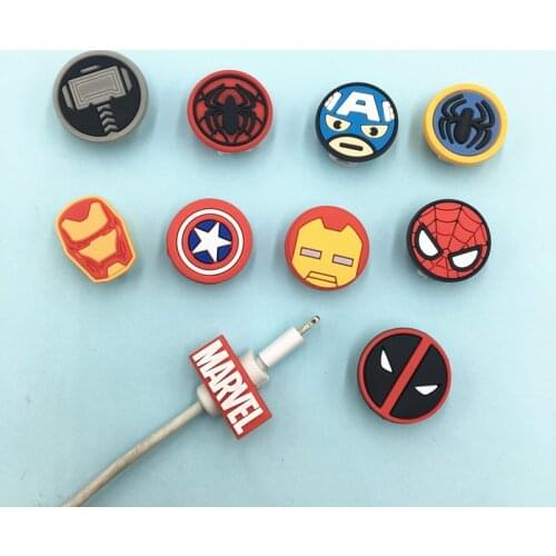 1pcs Marvel USB Cable Earphone Protector Management Data Line Organizer Clip Protetor De Cabo Cable Winder For IPhone Android