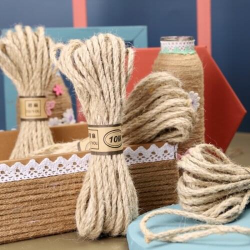 10mx6mm Jute Rope Cords Twine Natural Hemp Ribbon Cord Macrame String DIY Scrapbooking Cat Pet Scratching Home Art Decoration