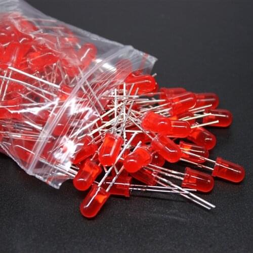 100pcs 5mm LED Diode 5 mm Assorted Kit White Green Red Blue Yellow Orange Pink Purple Warm white DIY Light Emitting Diode