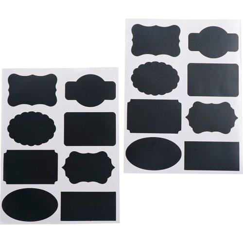 16/32 PCs Black DIY Hand Made blank label paper Sticker self-adhesive label paper sticker