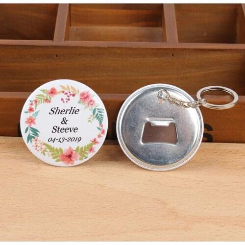 50pcs Personalized Wedding Favors And Gifts Bottle Opener & Keychain Wedding Gifts For Guests Engagement Wedding Souvenirs