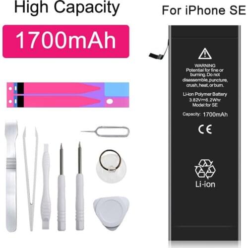 High Capacity Battery For iPhone SE 1700mAh Phone Replacement For iPhone se Batteries + Free Tools