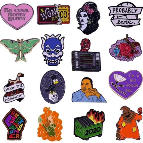 Anime Movies Figure Skull Hard Enamel Pins Brooches Women Men Lapel Badges Backpack Collar Fashion Jewelry Gifts For Kids Friend