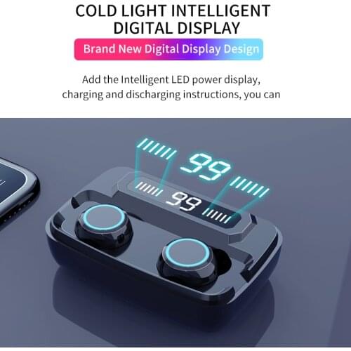 Bluetooth Earphone M11 Wireless In-Ear 3300mAh TWS 5.0 LED Display Stereo Headset Noise Cancelling Charging Box For Mobile Phone
