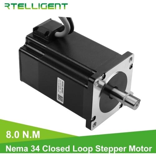 Rtelligent High Torque Nema 34 86A8EC 8.0N.M Hybird CNC Closed Loop Stepper Motor Easy Servo Motor Step-servo with Encoder