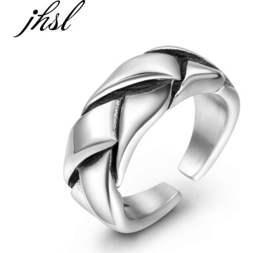 JHSL Vintage Statement Rings for Men 316L Stainless Steel Fashion Jewelry Gift US Size 7 8 9 10 11
