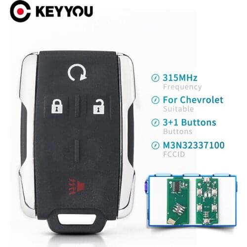 KEYYOU Remote Car Key For Chevrolet 2014-2018 Silverado Colorado GMC 315Mhz M3N32337100 Keyless Entry Remote Control