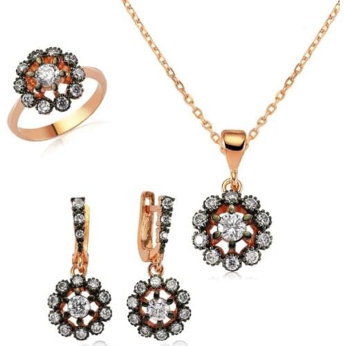 Silverlina Silver Diamond Pattern Floral Women 'S Set