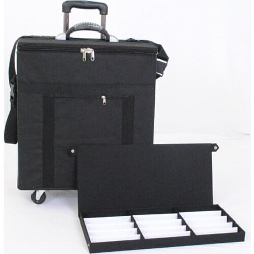 Eyewear storage box suitcase sunglass sample carrying bag with capacity of 180pcs ophthalmic frames or 96pcs sunglass