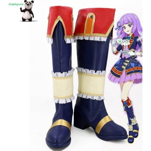 CosplayLove Aikatsu! 3 season Hikami Sumire Blue Cosplay Shoes Boots Leather Custom Made