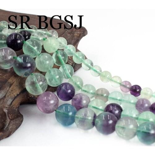 6 8 10 12mm Round Jewelry Making Natural Fluorite Gems Stone Spacer Beads Strand 15"