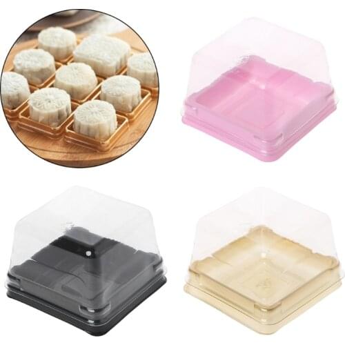 50g Square Moon Cake Trays Mooncake Packaging Box Container Holder 50 Sets