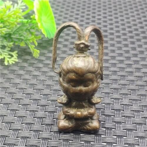 Brass Monkey King Pendant Copper Zodiac Monkey Brass Monkey King Car Key Chain Pendant Pure Copper Ornament Gift