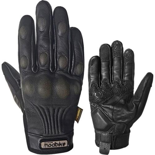 Motorcycle gloves anti-fall wear-resistant touch screen sheepskin riding gloves leather four seasons locomotive for men women