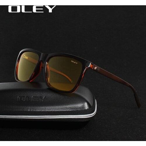 OLEY Men Polarized Night Driving Sunglasses Women Brand Designer Yellow Lens Night Vision Driving Glasses Goggles Reduce Glare