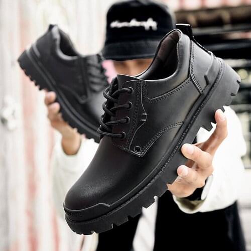 Martin boots mens low cut spring and autumn 9811 casual leather shoes mens British style leather summer wild short paragraph