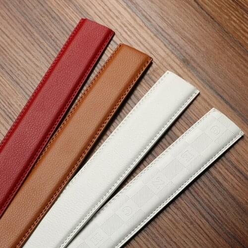 No Buckle Designer Mens Belts Body 3.5cm Wide Luxury Cowskin Genuine Leather High Quality Men Automatic Buckles Belt Body KZM013