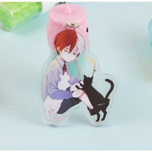 [MYKPOP]My Hero Academia Keyring Todoroki Shouto Cute Action Figure Pendants Decoration for Keys Bags Amine Fans SC20082717