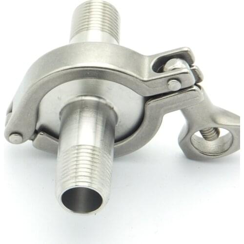 304 Stainless Steel Sanitary Pipe Fitting Set 3/8" BSP Male Thread Ferrule + 1.5" Tri Clamp + Silicon Gasket For Home Brew