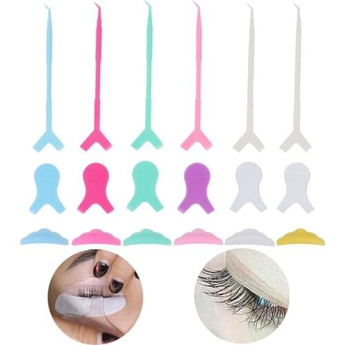 5 Pairs Eyelash Lifting Kit Accessories Silicone Perm Pads Y Shape Brush Perming Sticks
